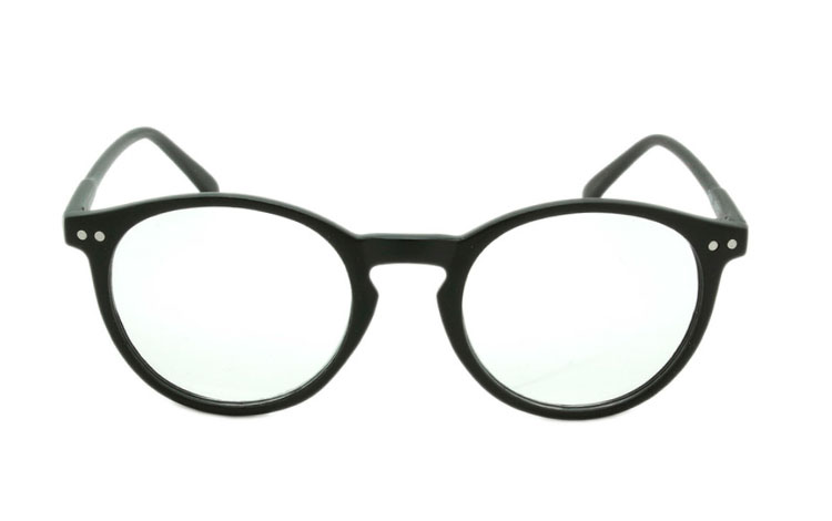 Rund moderne brille i sort stel - hverdagsbriller.dk - billede 2