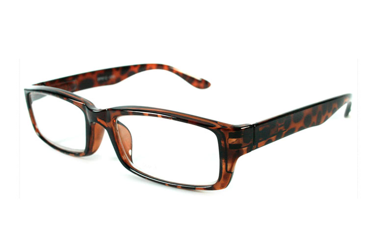 Orangebrun brille i bredt design
