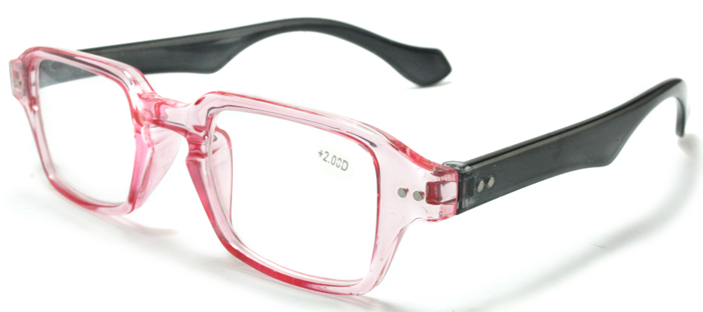 Læsebrille i soft look med kant.
