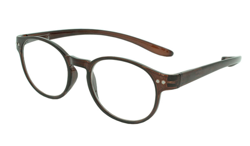 Smart brun rund brille i stilet design. - Design nr. b91