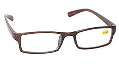 Rødbrun brille i stilrent smalt design