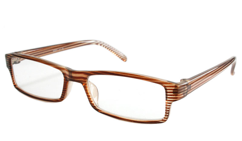 Flot brille i let stribet lyse brune farver.