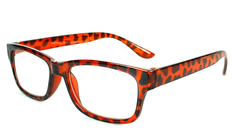 Flot rødbrun leopard/skildpadde hverdagsbrille - Design nr. b103