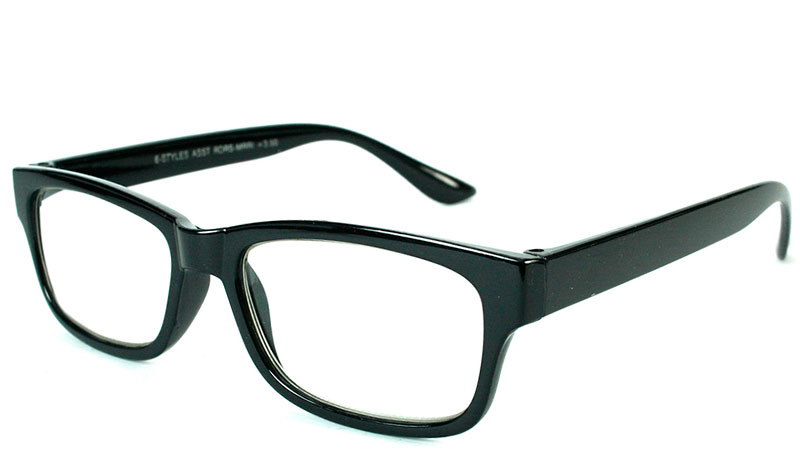 Flot sort hverdagsbrille i firkantet design