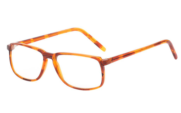 Lys orangebrun brille i let og elegant stel - Design nr. b119