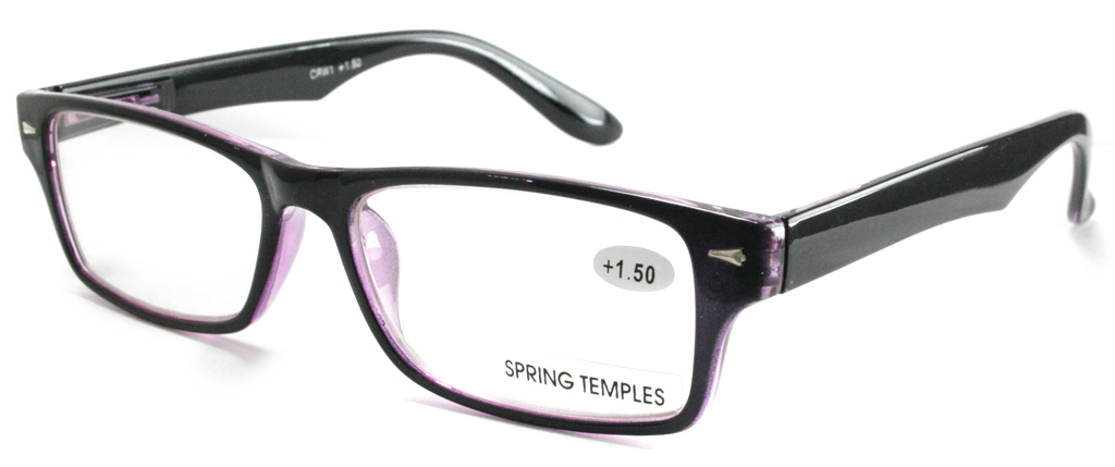 Læsebrille med lilla kant