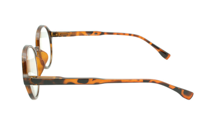 Flot moderigtig rund brille i blåt halvtransparent stel - hverdagsbriller.dk - billede 2