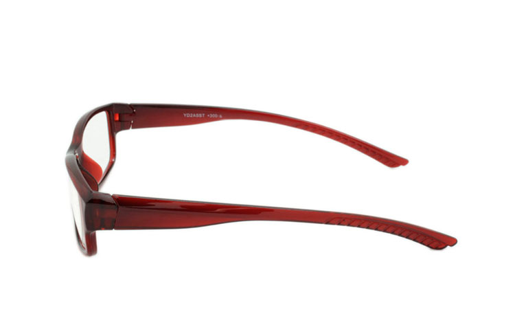 Rød-brun brille i enkelt design - hverdagsbriller.dk - billede 3