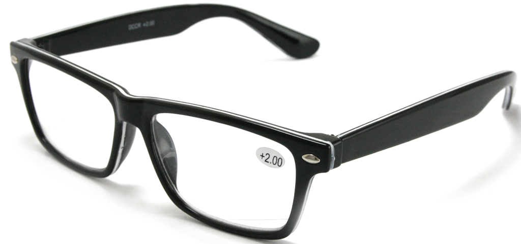 Læsebrille med hvid stribe