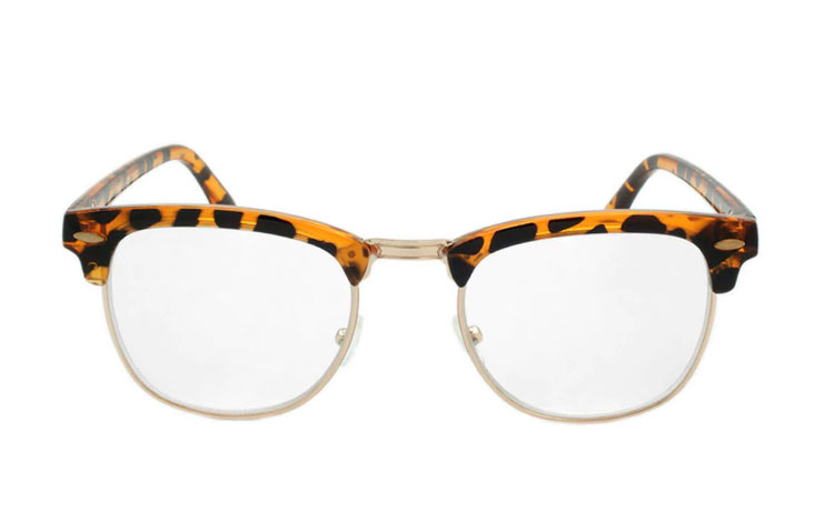 Clubmaster brille i lyst leopard stel - hverdagsbriller.dk - billede 2