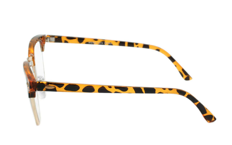 Clubmaster brille i lyst leopard stel - hverdagsbriller.dk - billede 3