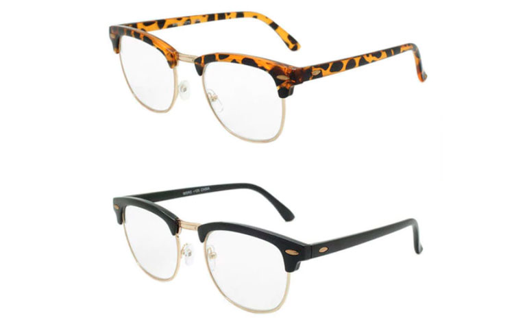 Moderigtig brille i sort clubmaster design - hverdagsbriller.dk - billede 2