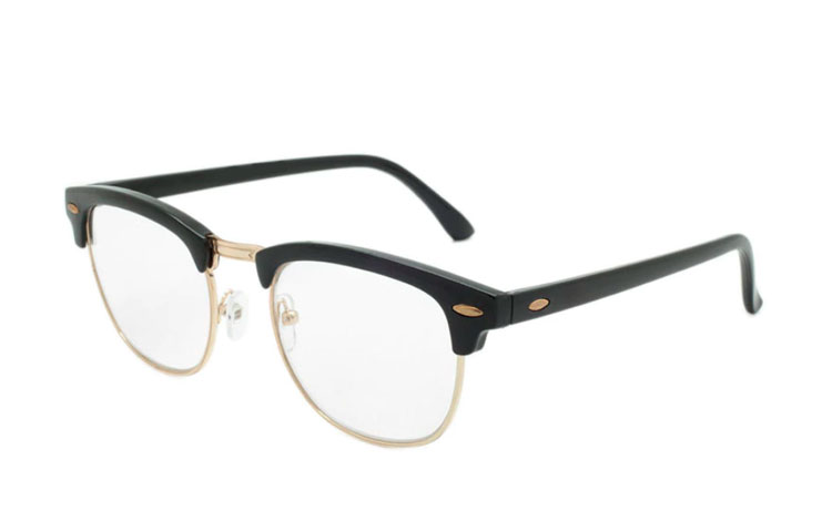 Moderigtig brille i sort clubmaster design