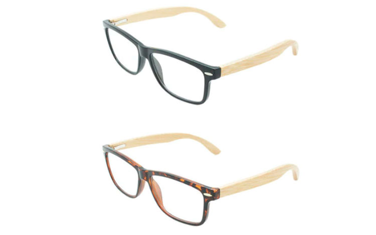 Smart og stilren brille. Sort med lyse bambus stænger - hverdagsbriller.dk - billede 4