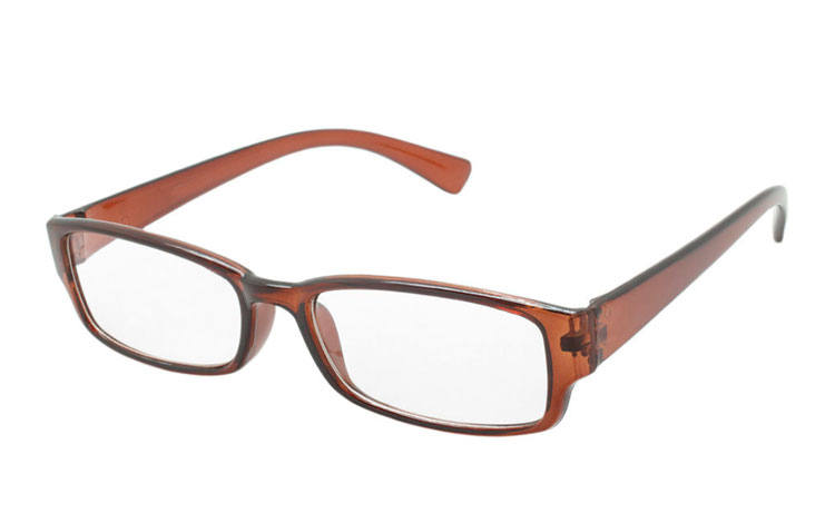 Orangebrun transparent brille med styrke - Design nr. b235