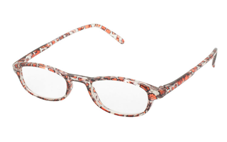Hverdagsbrille i orange-transparent dyreprint - Design nr. b245