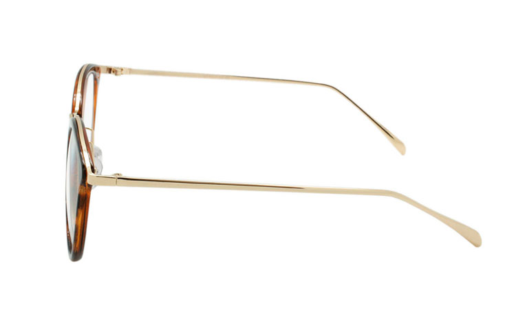 Stor flot feminin modebrille i guld/brun - hverdagsbriller.dk - billede 3