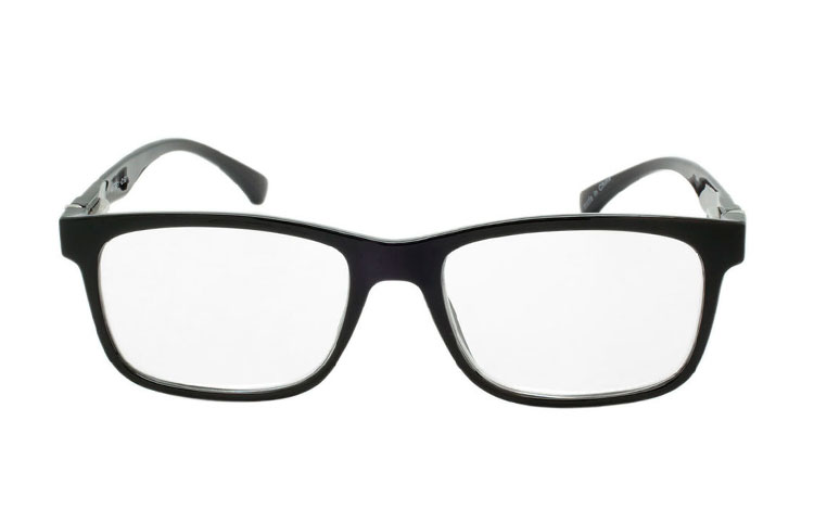 Smart sort brille i enkelt og stilet design. - hverdagsbriller.dk - billede 2