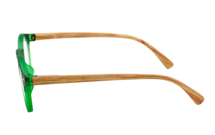 Flot rund grøn/sort brille i eksklusivt design - hverdagsbriller.dk - billede 3