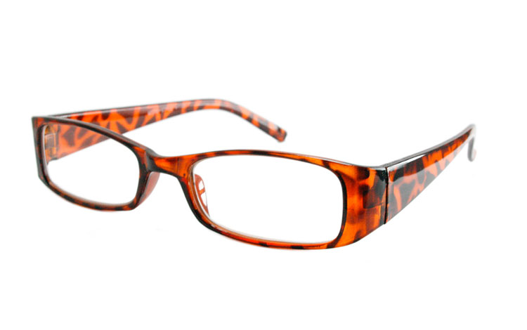 Hverdags læsebrille med styrke i skildpaddebrunt stel - Design nr. b304