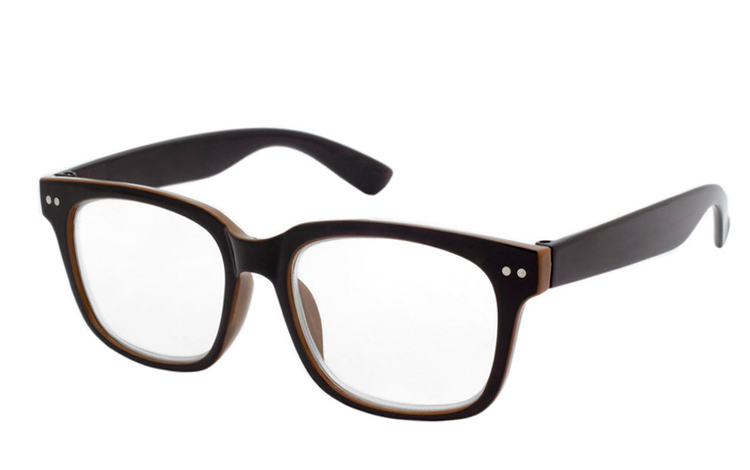 Sort og brun brille med kraftigt design - Design nr. b328