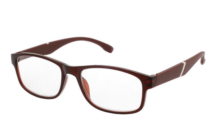 Brun-orange transparent brille med matte stænger - Design nr. b333