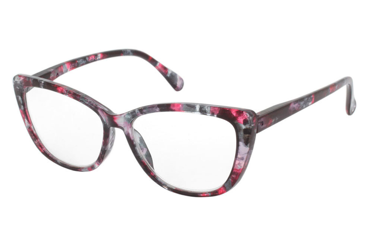 Smuk farverig brille i feminint cateye design - Design nr. b362