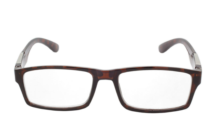 Brun spættet brille i firkantet enkelt design - hverdagsbriller.dk - billede 2