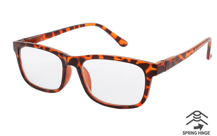 Flot stilet brille i orange-brunt skildpadde spættet stel - Design nr. b424
