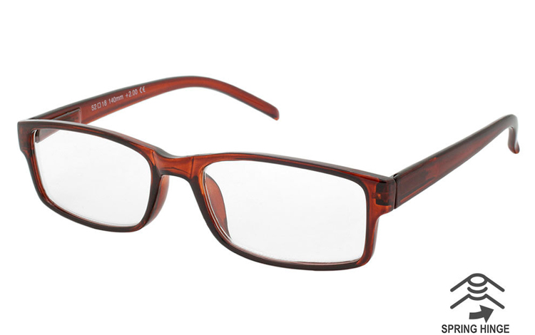Flot firkantet brille i rødbrunt stel - Design nr. b426
