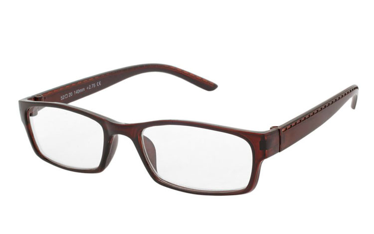 Rødbrun hverdagsbrille med MINUS styrke - Design nr. b453