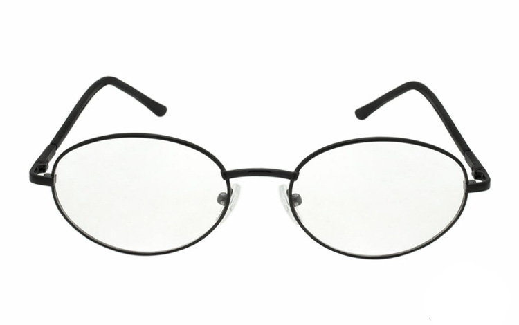 Sort oval metal brille i moderne design - hverdagsbriller.dk - billede 2