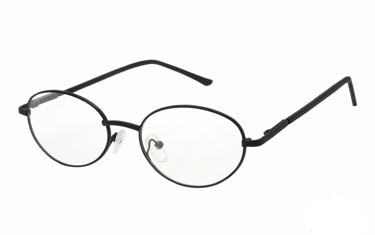 Sort oval metal brille i moderne design - Design nr. s486