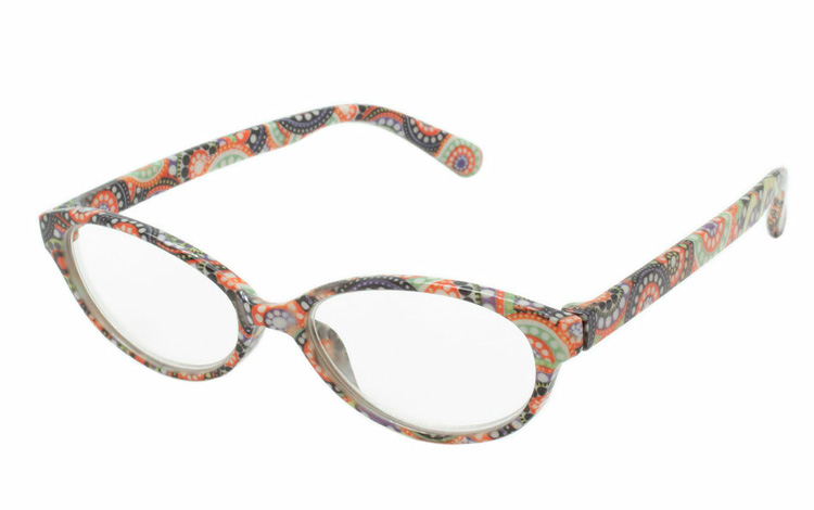 Smuk damebrille i let cateye med spændende mønster - Design nr. b499
