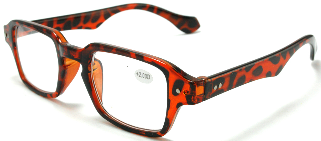 Rødbrun brille med styrke - Design nr. b7