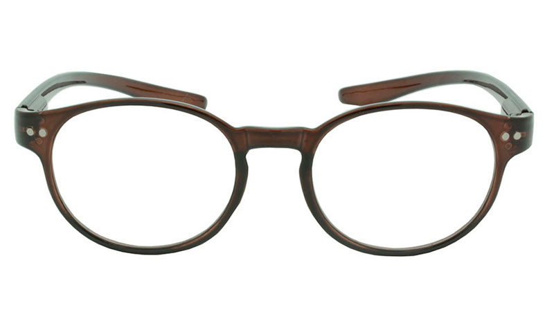 Smart brun rund brille i stilet design. - hverdagsbriller.dk - billede 2