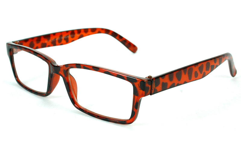 Flot hverdagsbrille i rødbrun leopard / skildpadde design