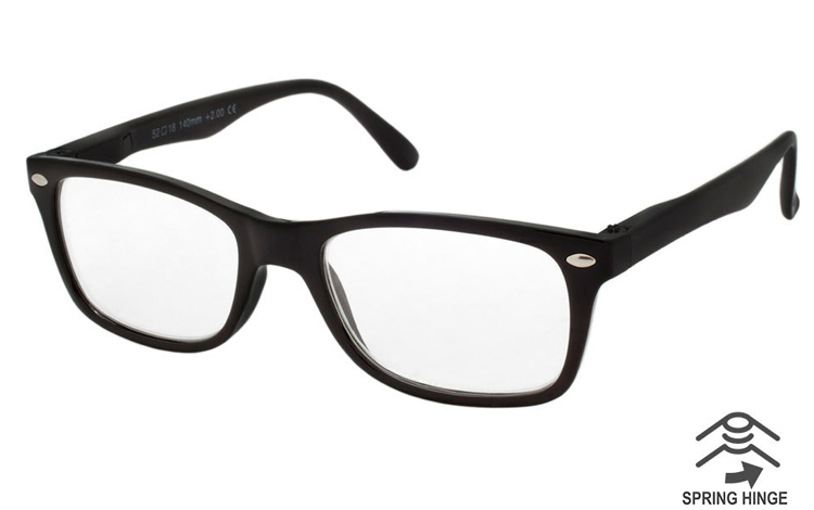 Flot sort stilet brille i let wayfarer design