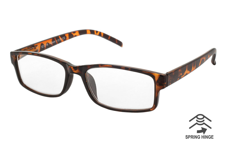 Flot simpel brille i orange-brunt spættet stel