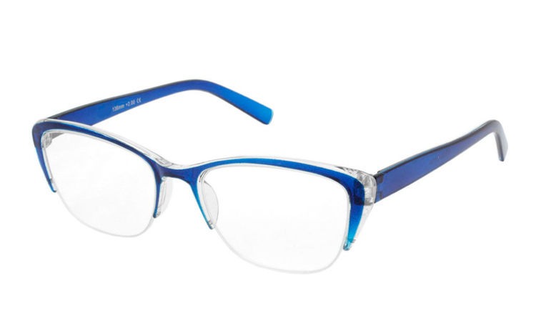Flot brille i transparent blåt plastik stel