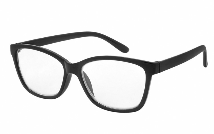 Damebrille i sort stel i kraftigt moderigtigt design